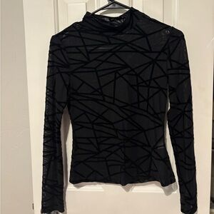 Black mesh top